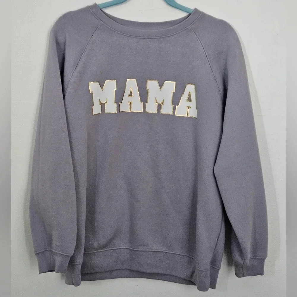 State of Mine Mama Graphic Sweatshirt Pullover Lavender‎ Women's Size S